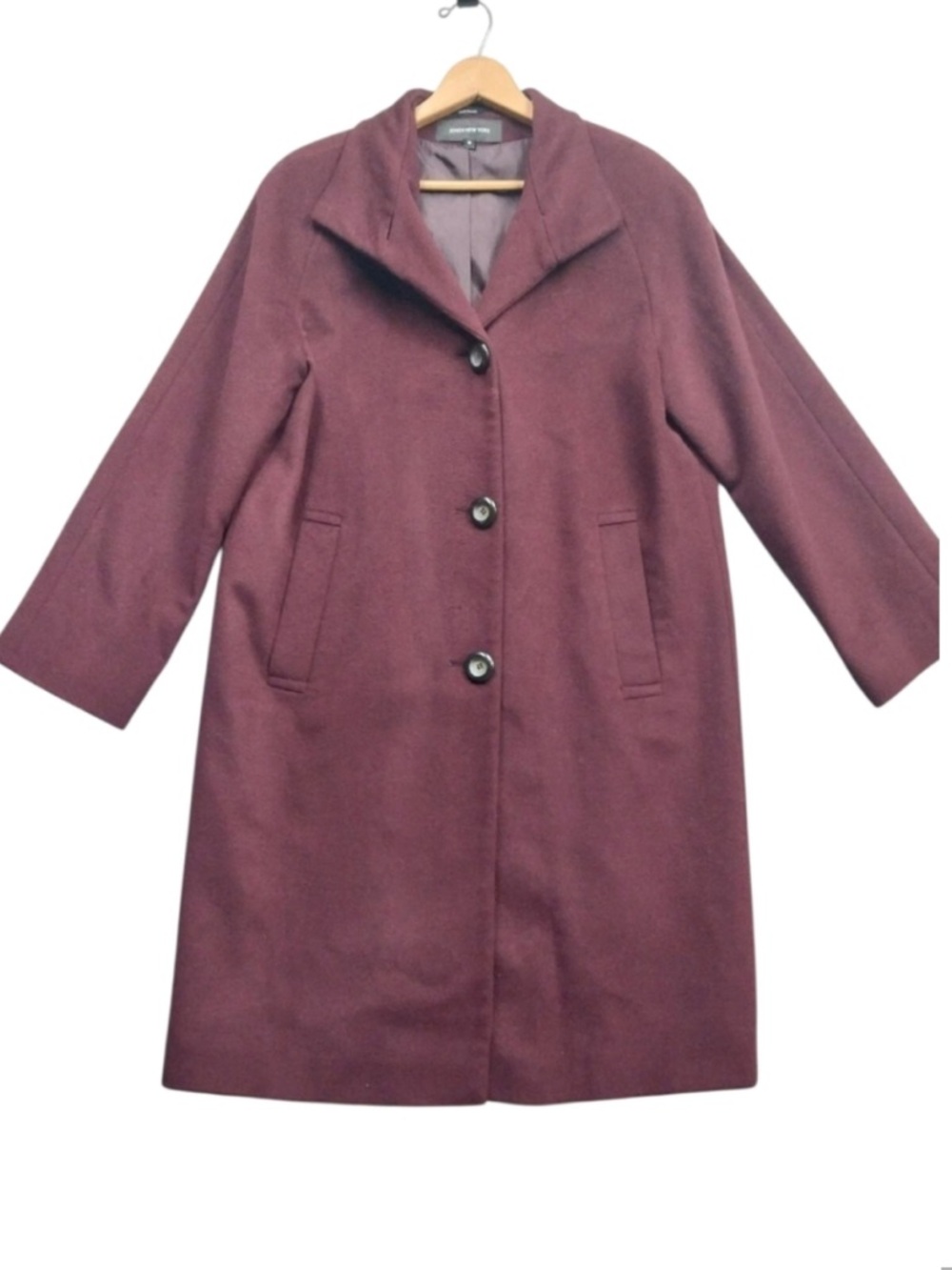 Jones New York NWT Pèacoat Womens 10  Plum Wine Alpaca Blend RETAIL $460